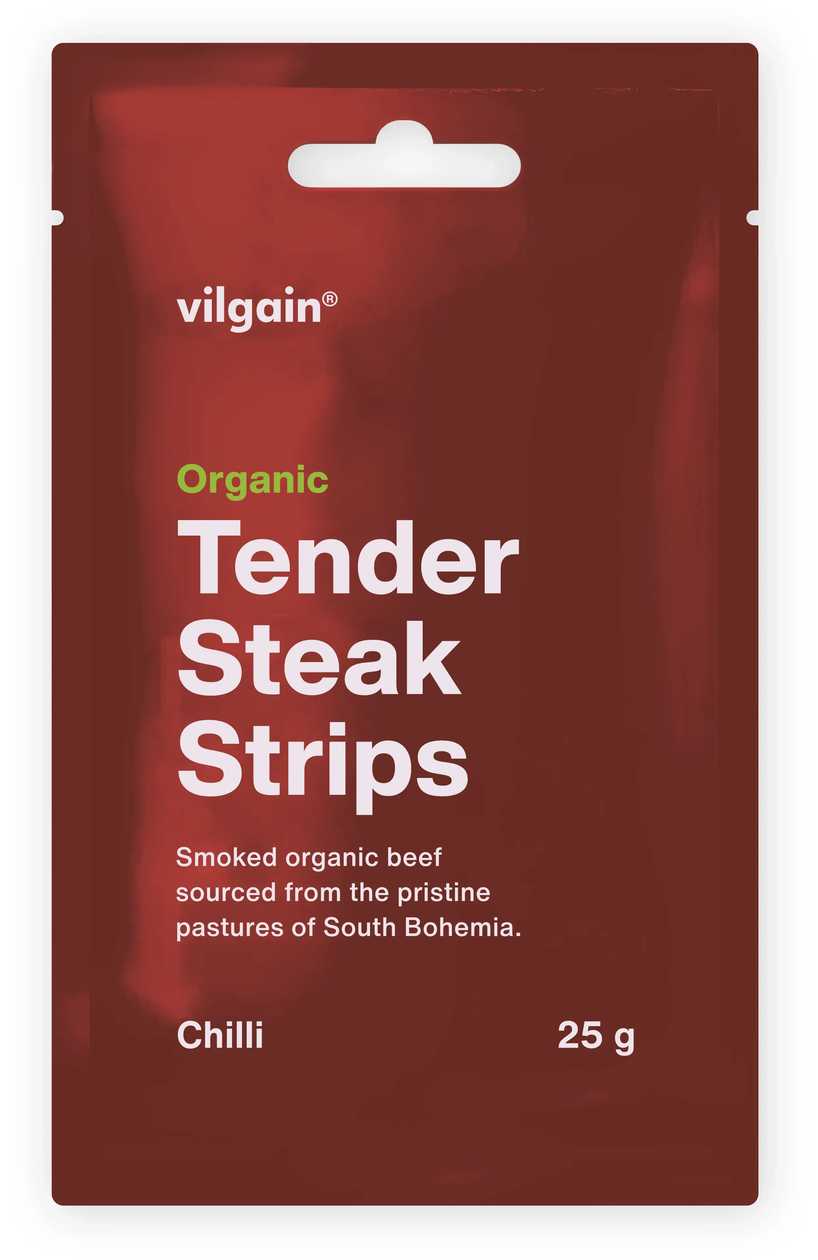 VILGAIN SUŠENÉ STEAKOVÉ PROUŽKY BIO CHILLI 25G