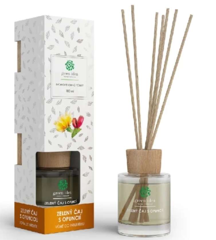 Green idea Ratanové vonné tyčinky Zelený čaj opuncie 100ml
