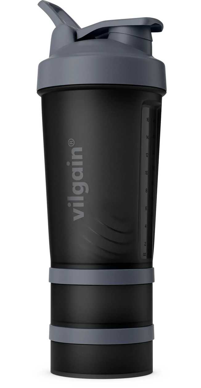 VILGAIN SHAKER 2GO STEEL 450+150+100 ML