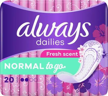 ALWAYS SLIPOVÉ VLOŽKY DAILY NORMAL FRESH NORMAL INTIMKY 20KS