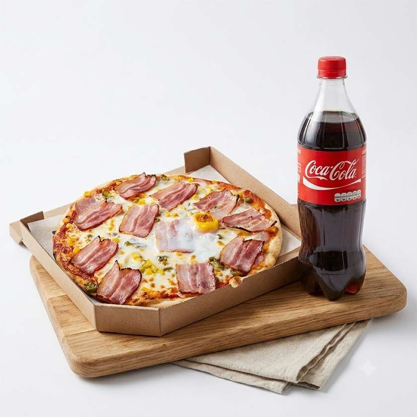 Pizza Carbonara 32cm + Coca-Cola