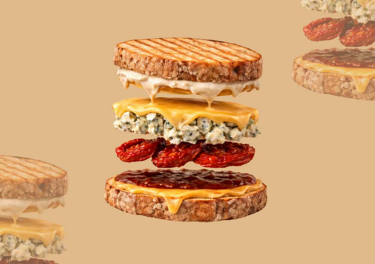 Cheese and tomato sandwich