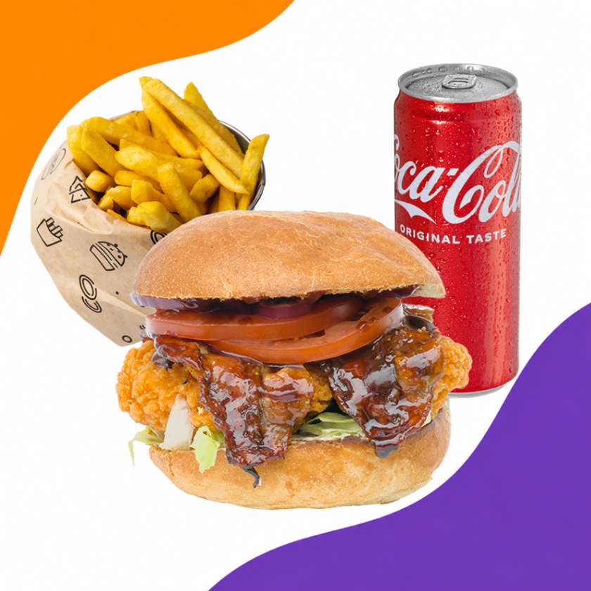 Zestaw Burger Grander Texas + frytki + Coca-Cola