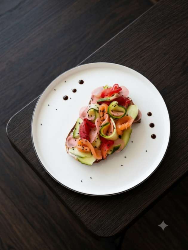 Toast z łososiem gravlax