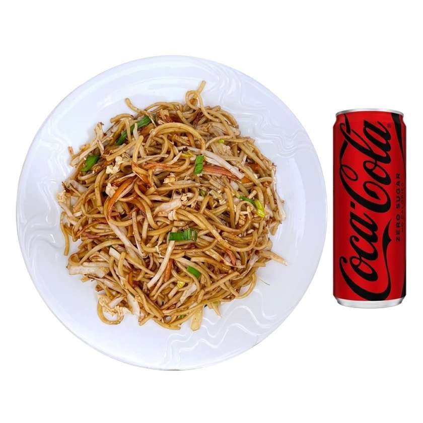 Smažené nudle se zeleninou + Coca Cola