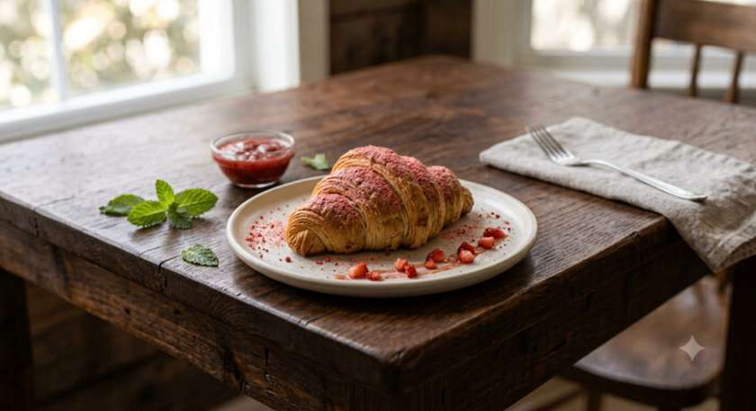 Croissant truskawkowy