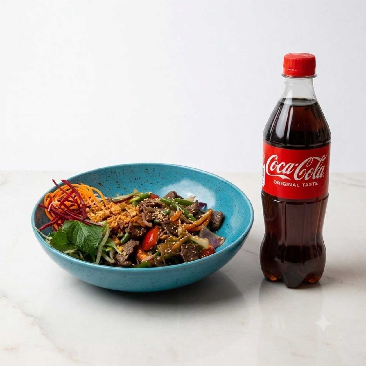Beef Japchea + Coca Cola