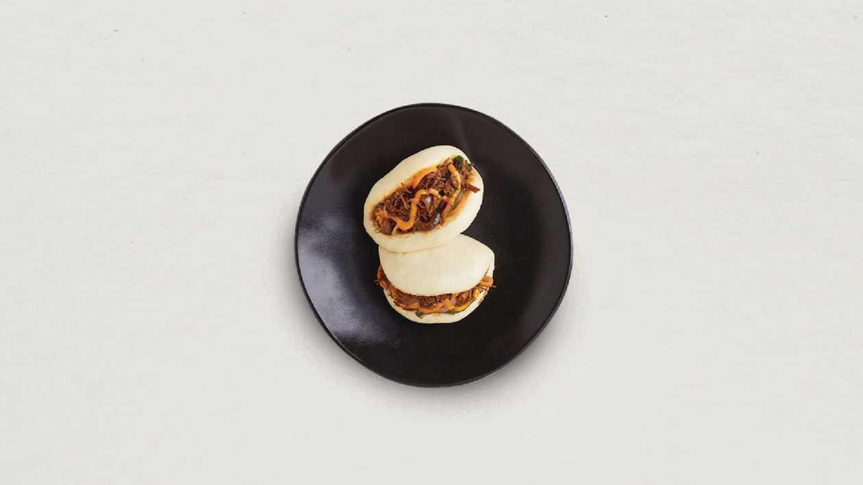 115. Korean Barbecue Beef And Pickled Red Onion Bao Bun