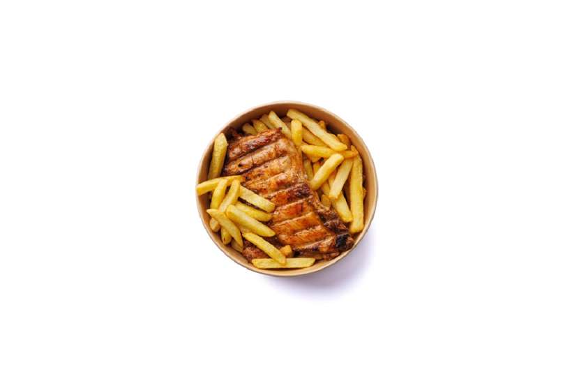 Chicken steak with  fries