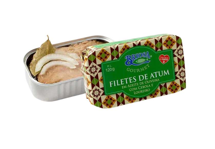 Filetes de Atum Briosa em Azeite de Oliveira com Cebola e Loureiro Briosa 120gr