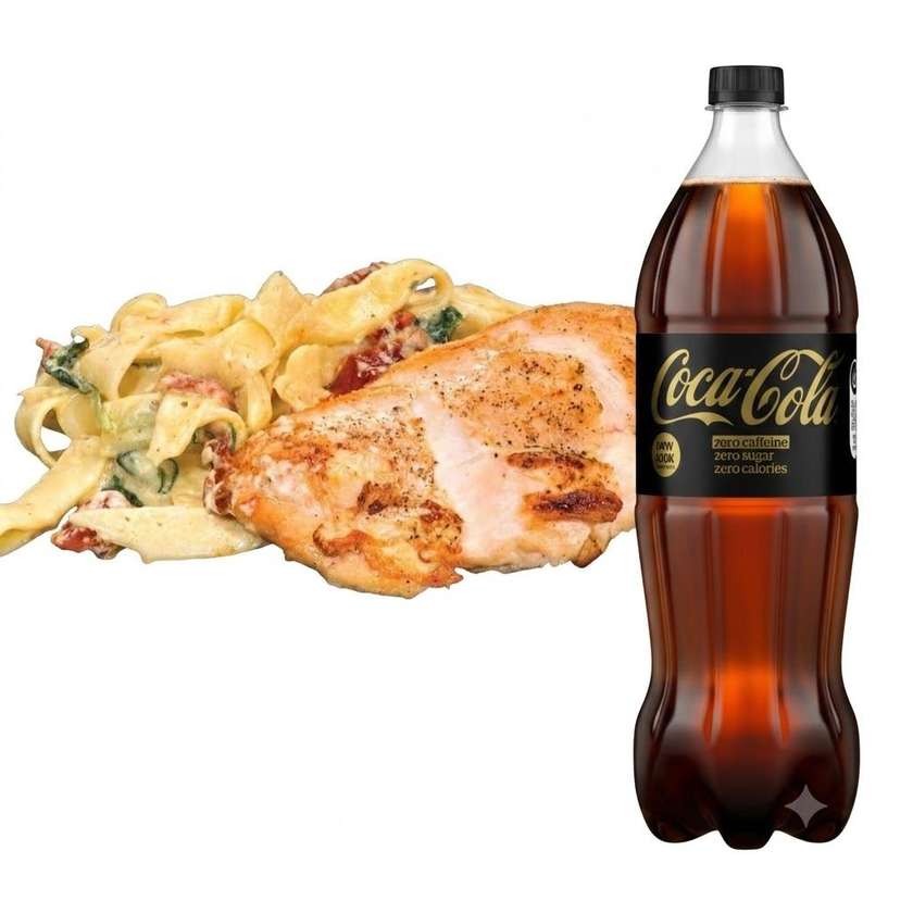Пиле с паста по Тоскански + Coca Cola