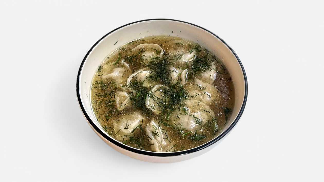 Traditional Pelmeni with broth