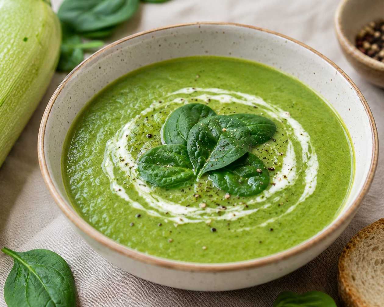 supa crema de dovlecei si spanac