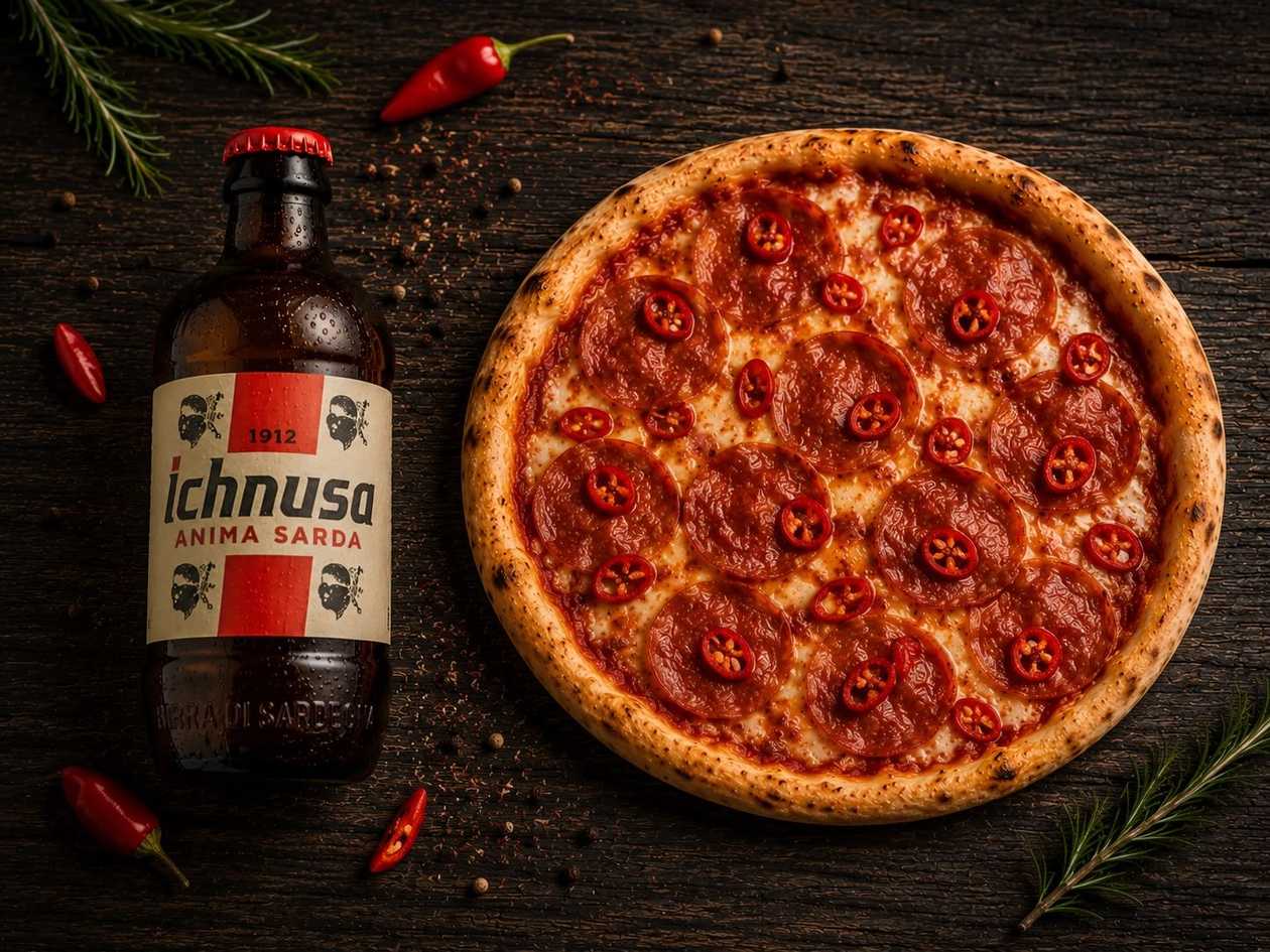 Pizza Diavola + Ichnusa 0.66l