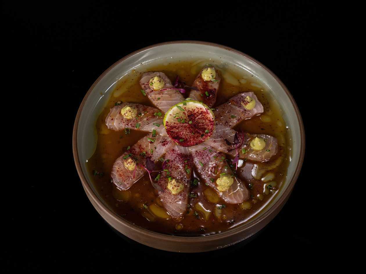 SA4. Premium Fresh Hamachi, Avocado Mousse & Hibiscus