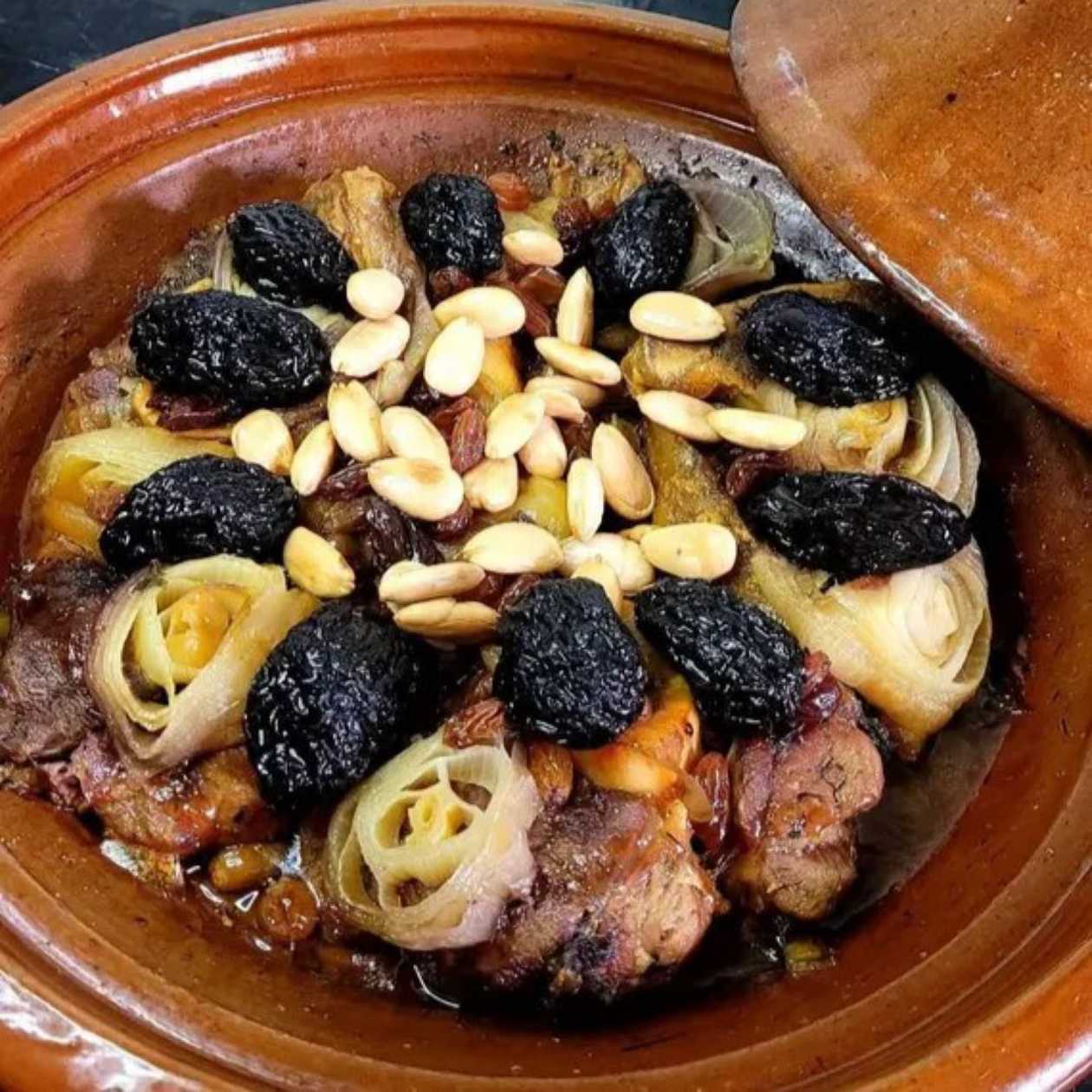 Meat Tagine with Caramelized Plums and Sesame