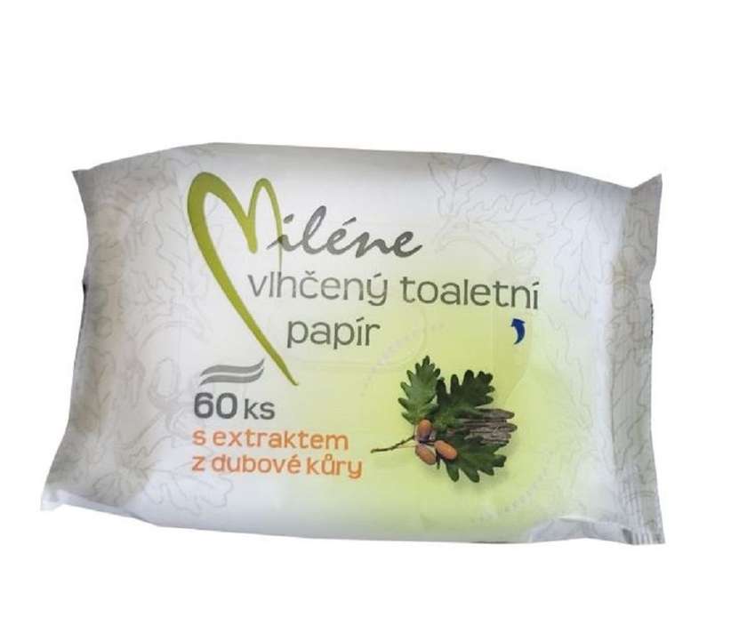 Milene Wet Toilet Paper 60 pcs with Oak Bark Extract