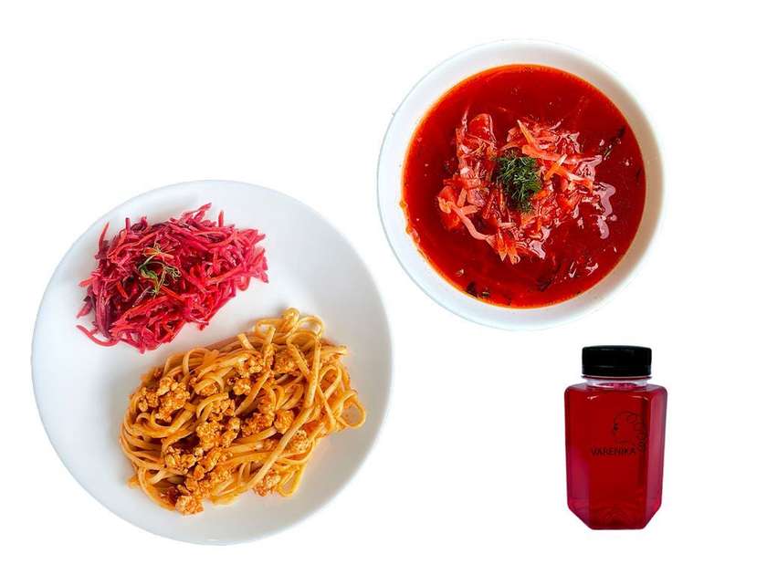 Lunch Set #6: Borscht, Bolognese, Vegetable Salad (12:00 PM - 4:00 PM, Mon-Fri)