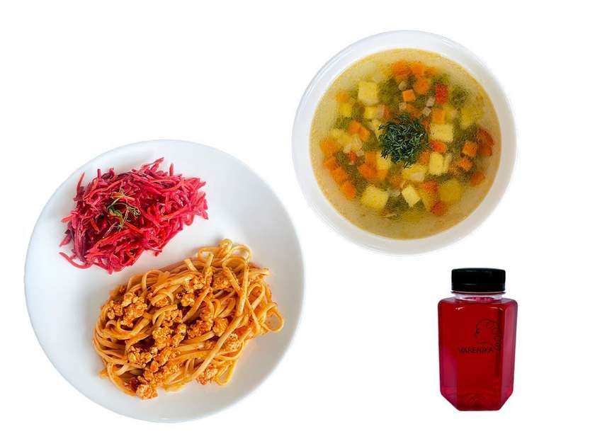 Lunch Set #5: Vegetable Soup, Bolognese, Vegetable Salad (12:00 PM - 4:00 PM Mon-Fri)