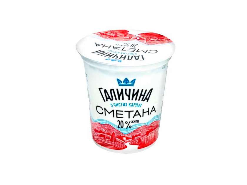 Sour Cream 20% Galychyna Brand 0.300kg