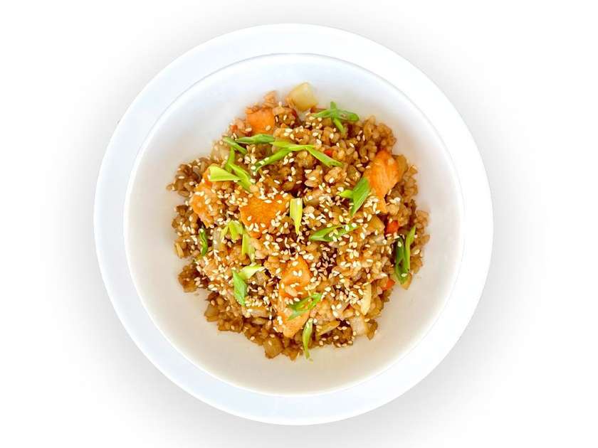 Rice with salmon