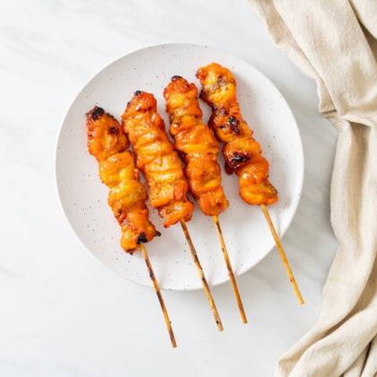 Chicken hearts skewer