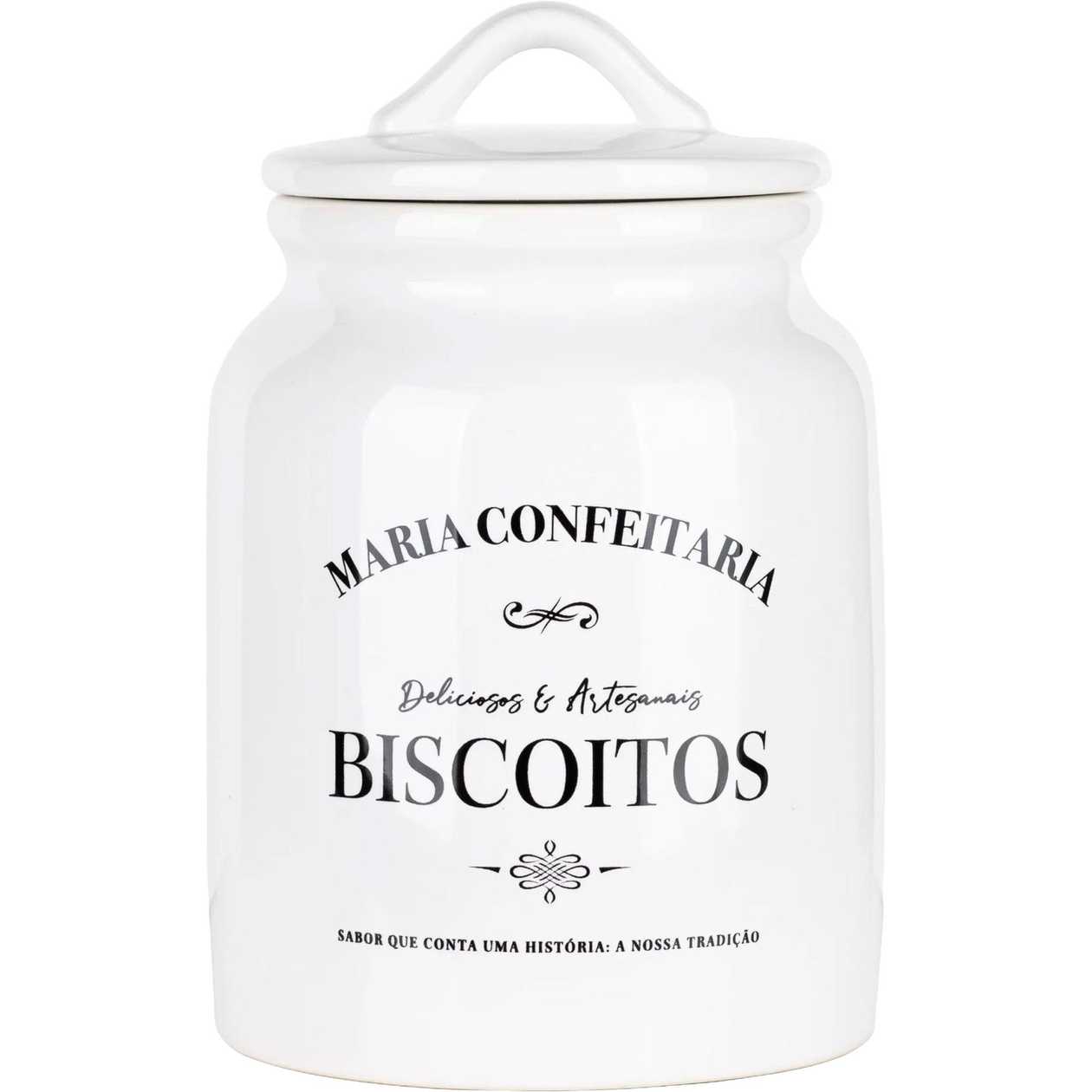 Frasco de Cerâmica com Biscoitos Artesanais Maria Confeitaria 150g