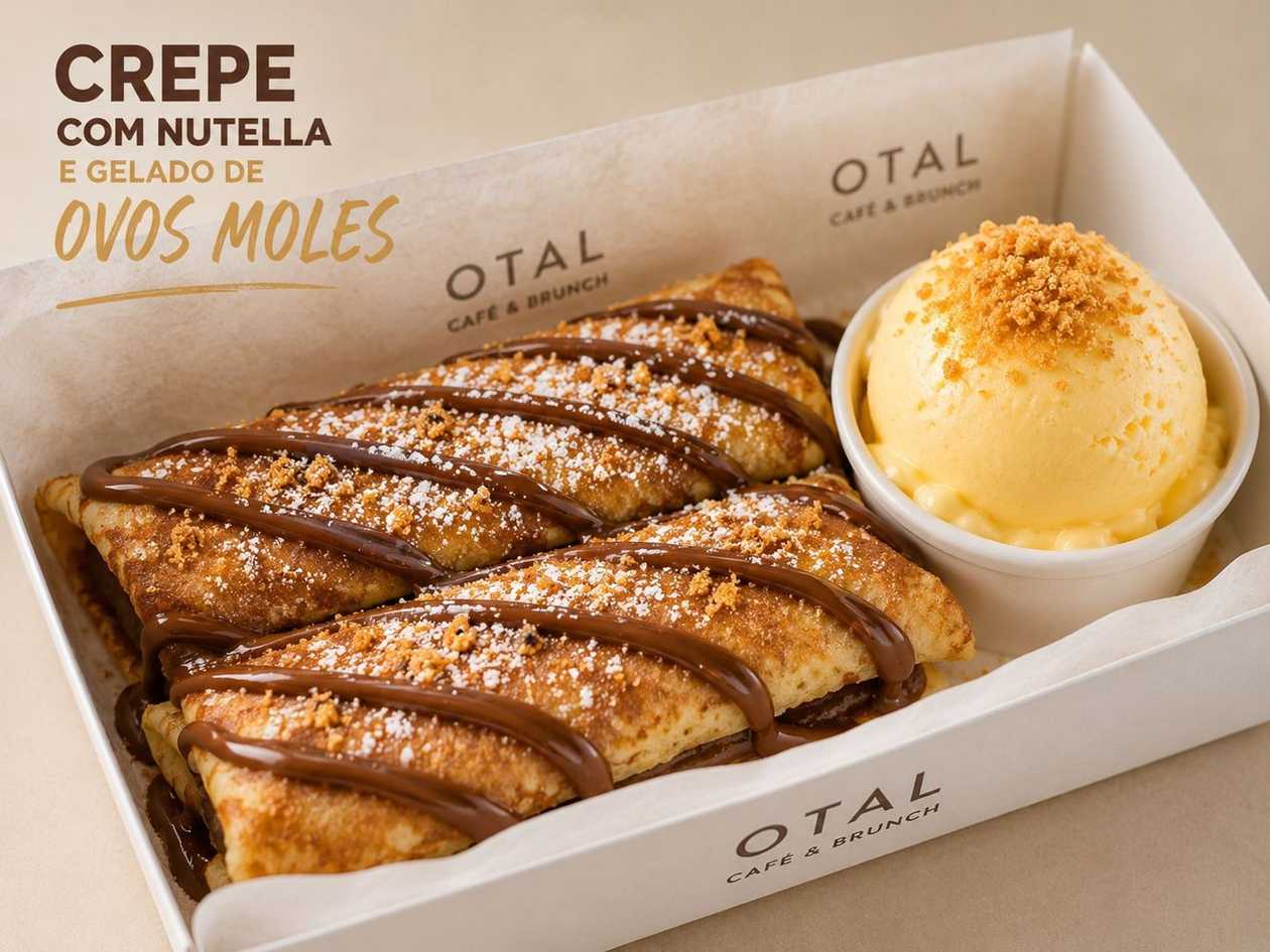 Crepe com Nutella e gelado de ovos moles