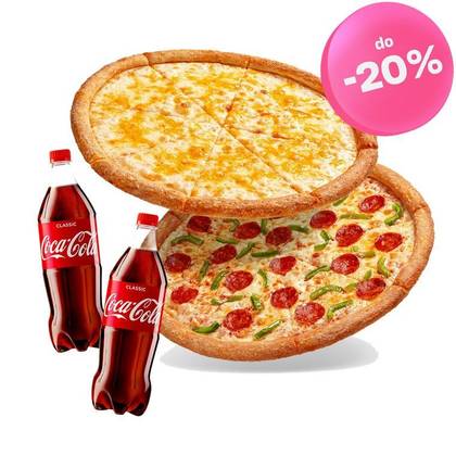 2 pizze 35 cm i 2 napoje Coca-Cola 0,85 l