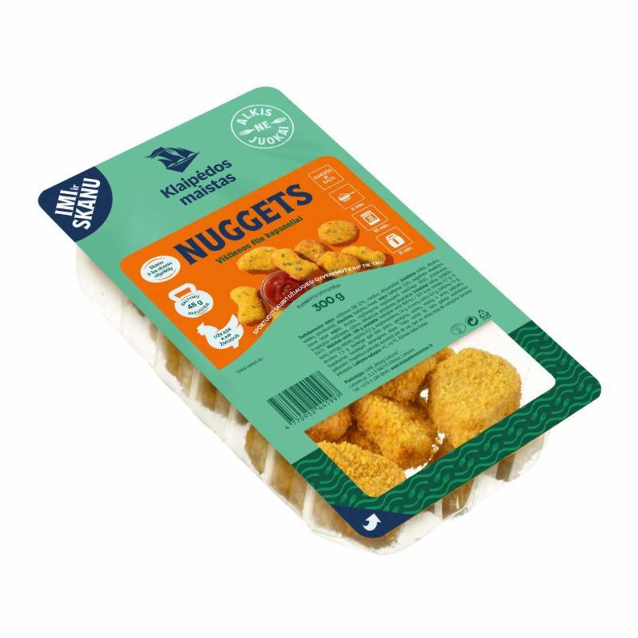Kepti vištienos filė kepsneliai NUGGETS, 300 g