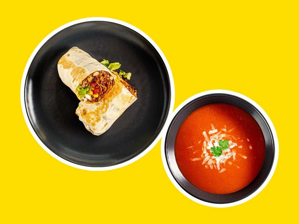 Burrito Grande + The soup of the day