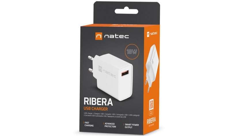 Univerzálna nabíjačka 18W 1x USB-A Natec RIBERA biela
