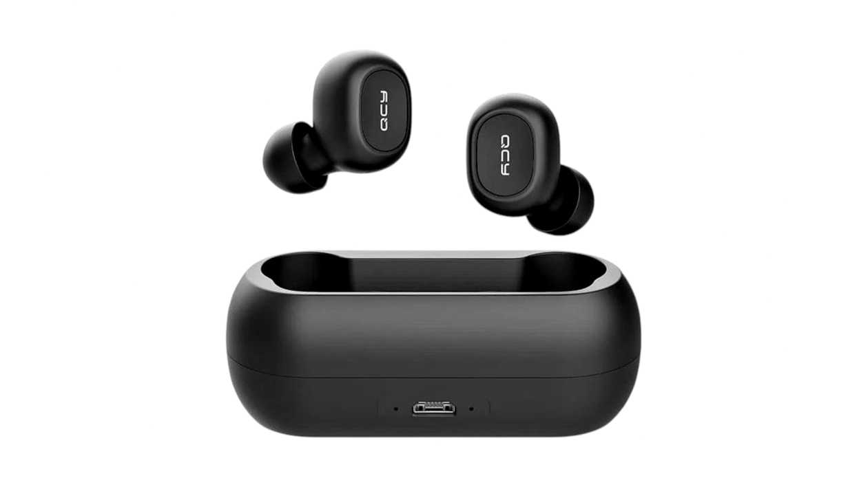 Bezdrôtové slúchadlá QCY T1C čierne - micro USB nabíjanie