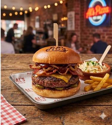 BEEF,BACON/MACON & CHEESE BURGER