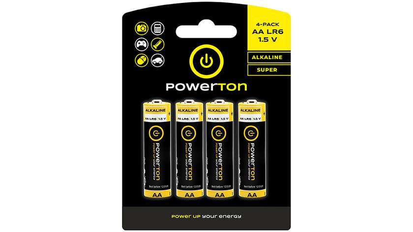 Jednorazové batérie AA (LR6) 1.5V Powerton 4ks