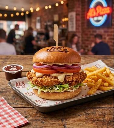 CHICKEN AND CHEESE BURGER