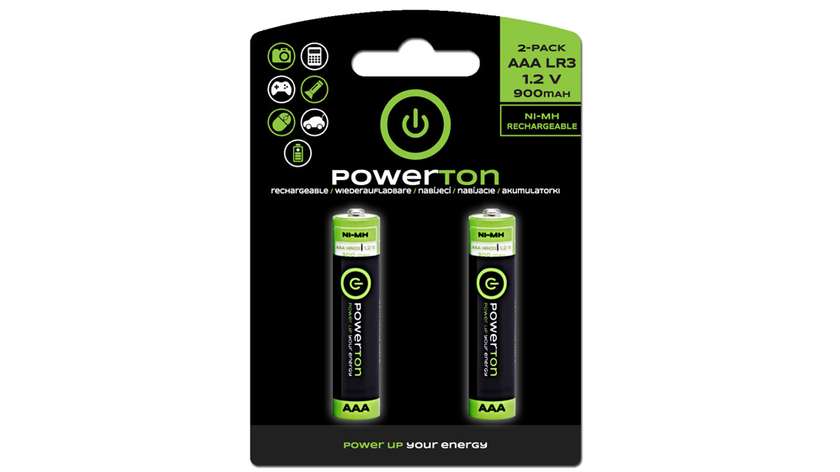 Nabíjateľné batérie AAA (HR03) 1.2V 900mAh Powerton 2ks