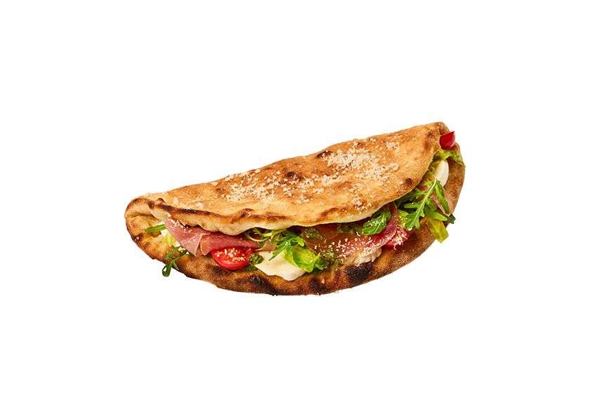 Panuozzo su vytintu kumpiu ir pesto 25cm