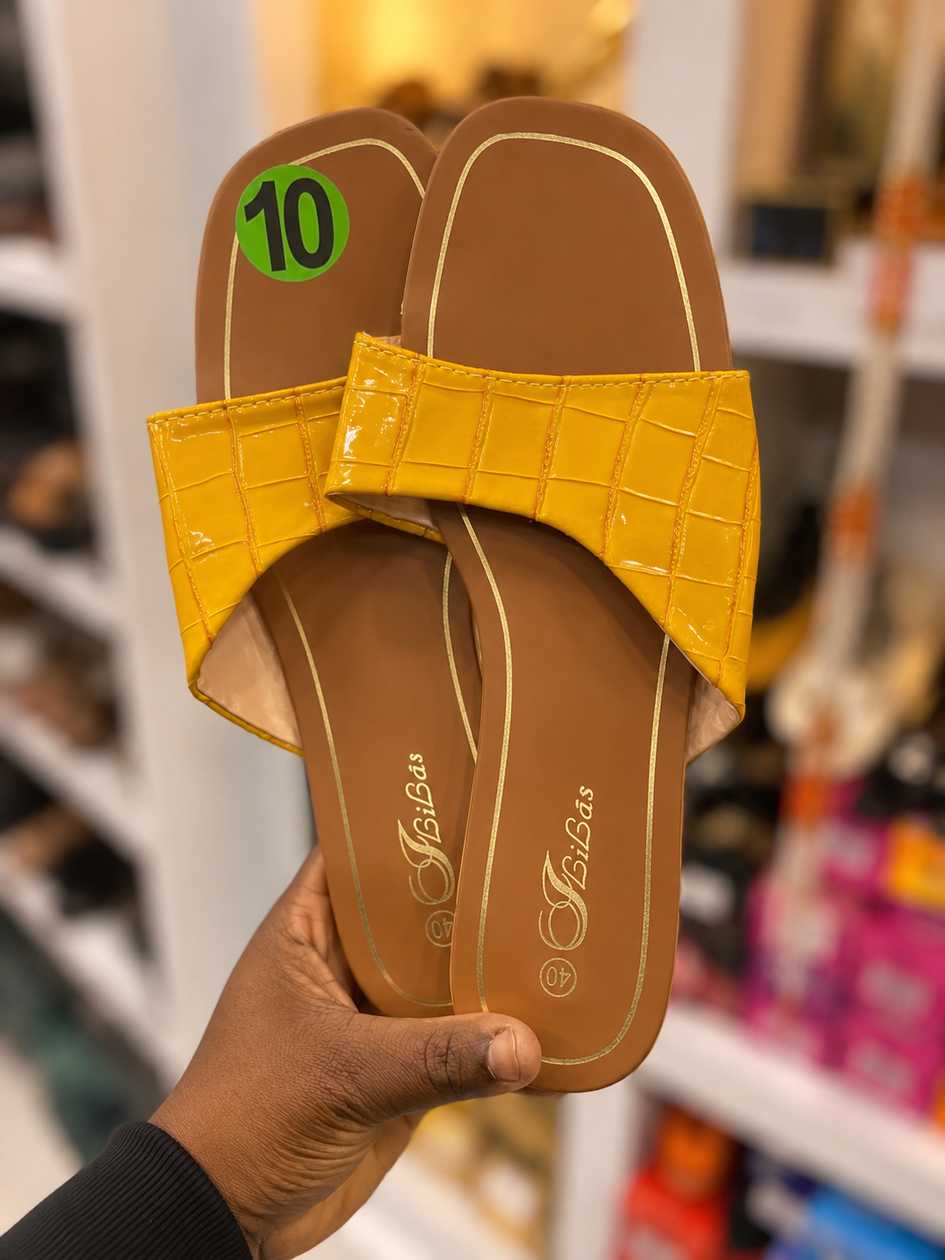 Classic Croc-Texture Slide Sandals