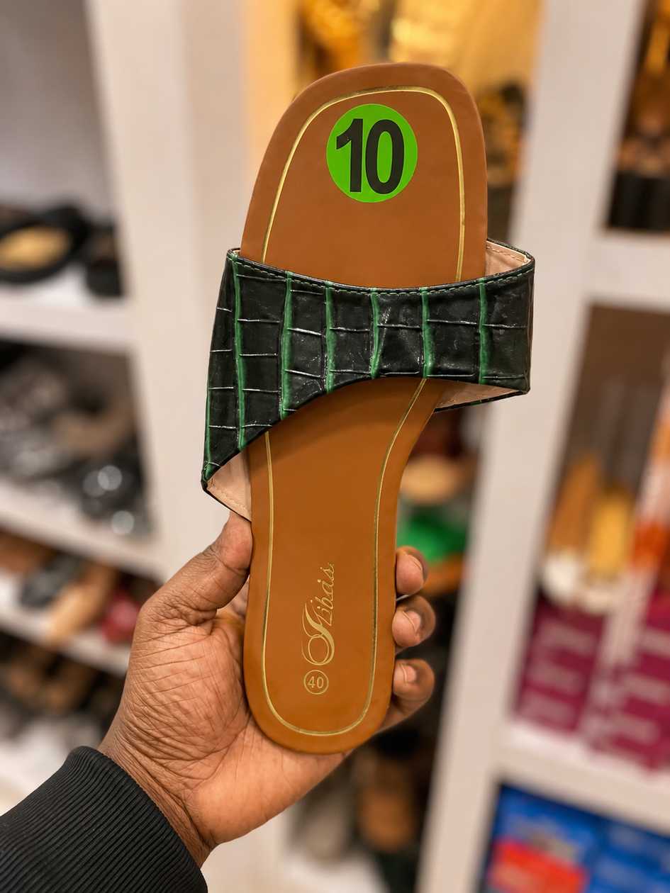 Classic Croc-Texture Slide Sandals