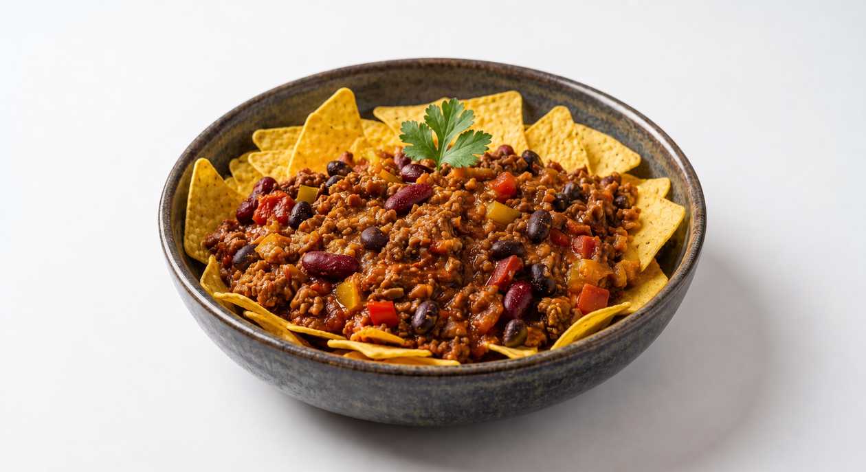 Chili con carne with chips
