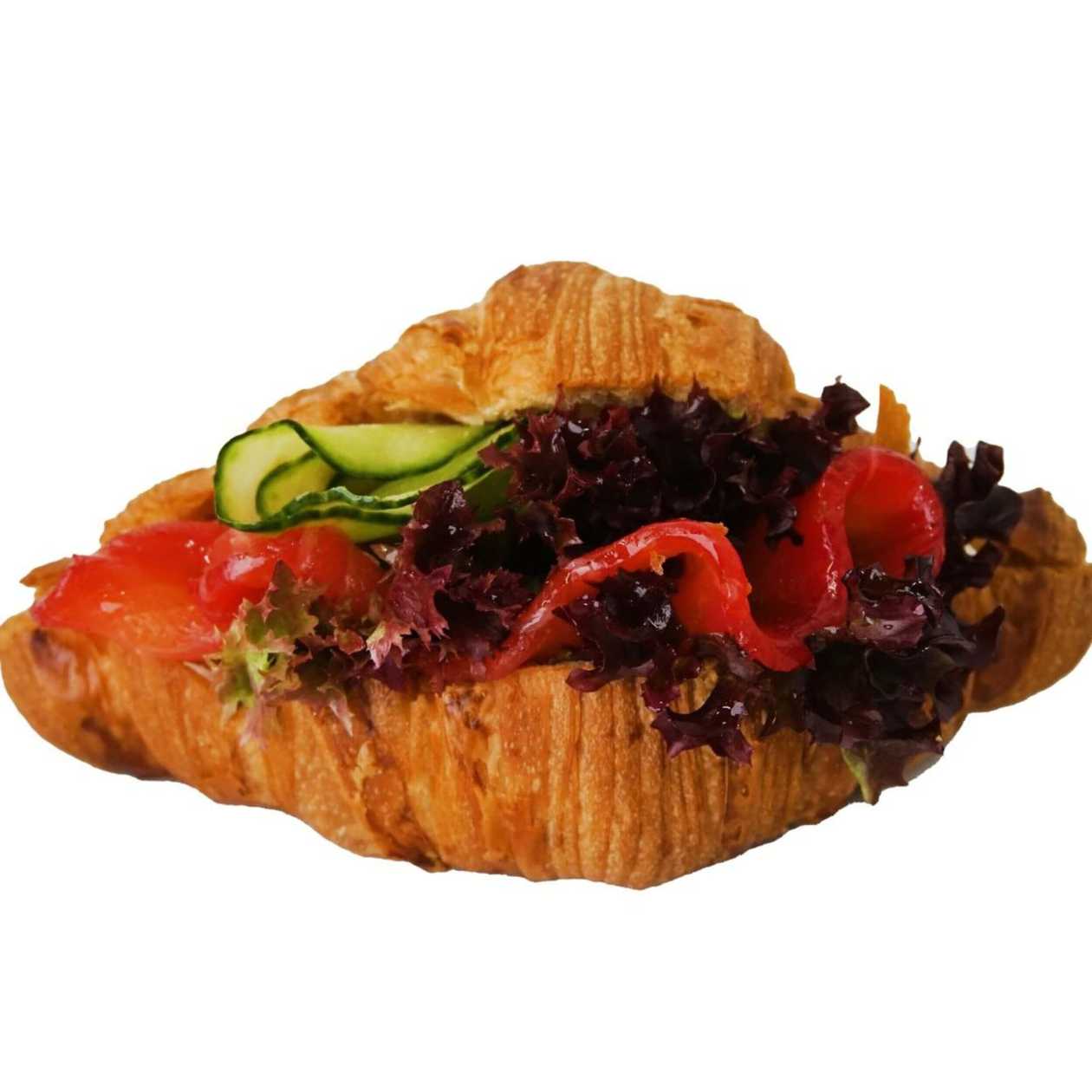 Croissant s lososem gravlax