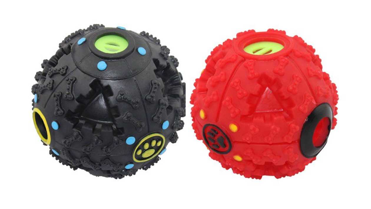 ZooMax Игрушка Мяч-кормушка с лапками со звуком, 7,5 см