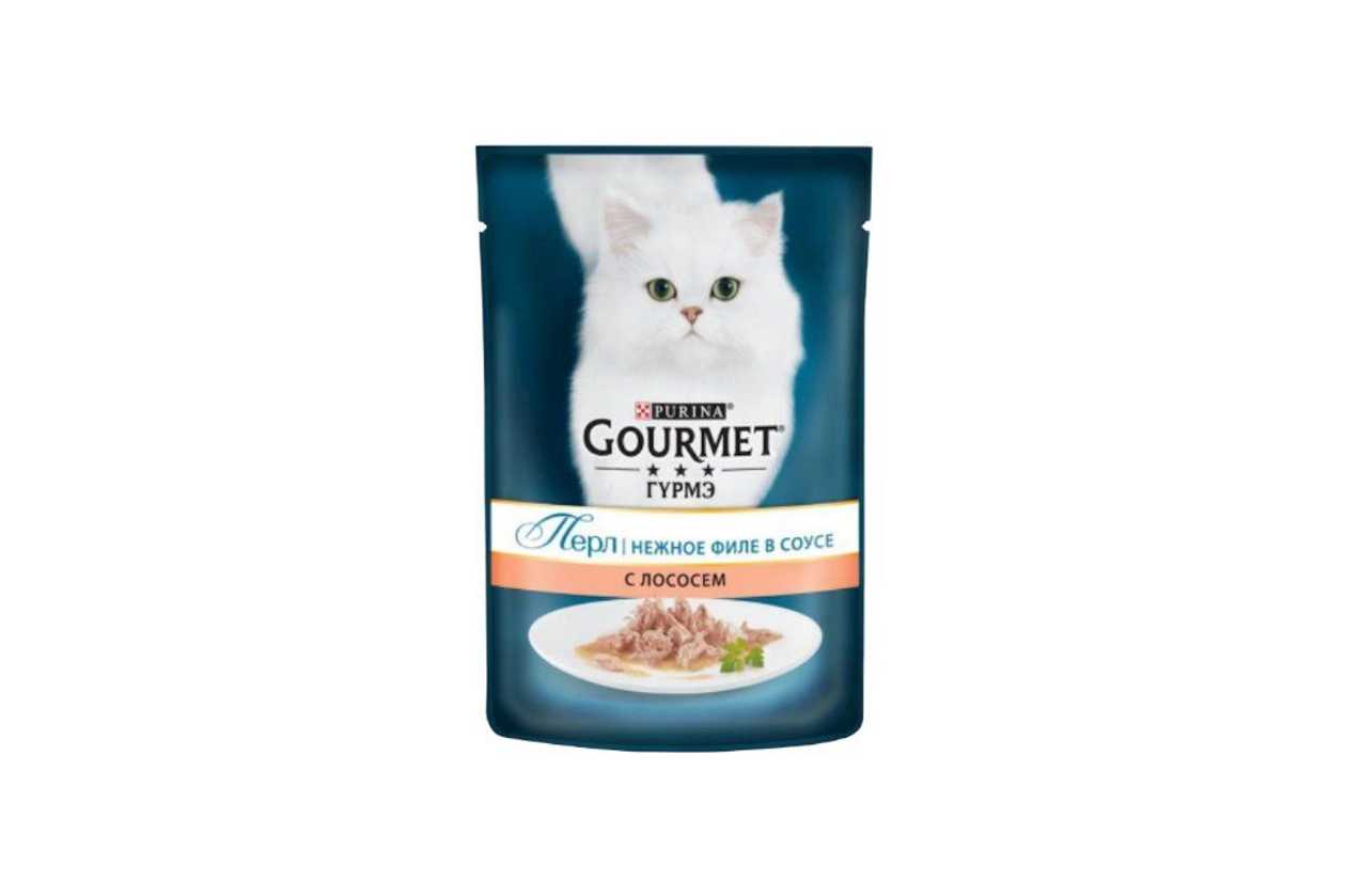 Gourmet Перл Нежное Филе с Лососем в Соусе для Взрослых Кошек, 75 г