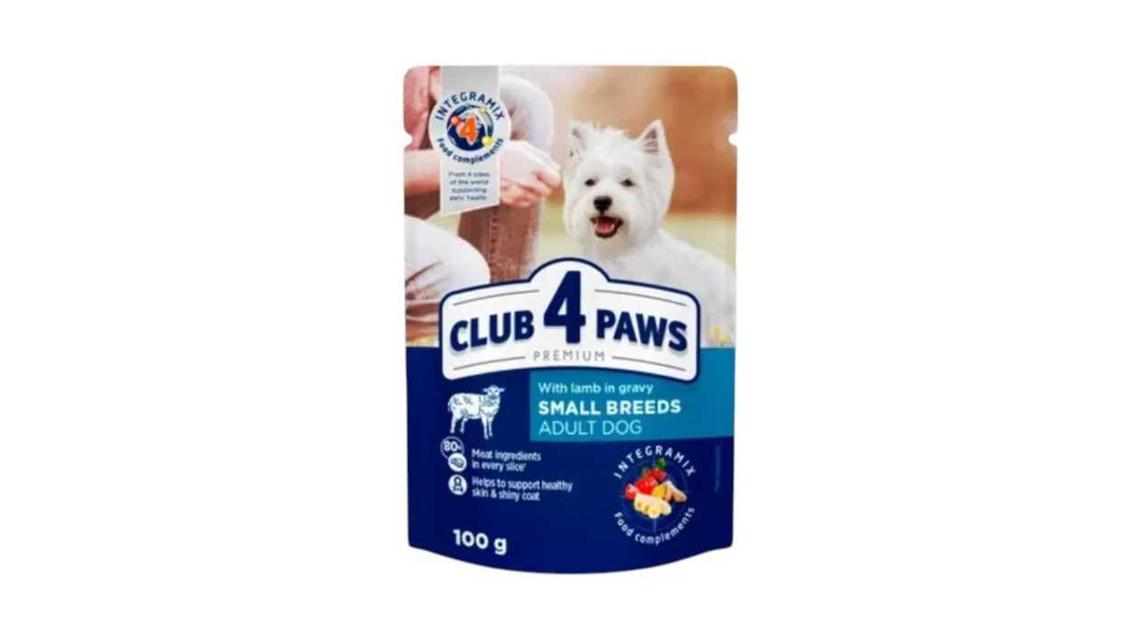 Club 4 lapi Small Breed Lamb для собак мелких пород с ягненком, 100 г