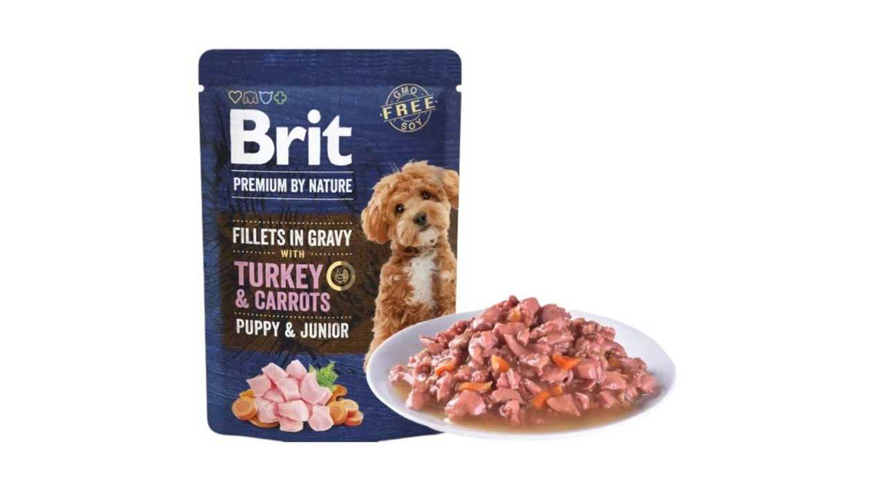 Brit Premium Puppy Turkey Carrots влажный корм для щенков индейка и морковь,85 г