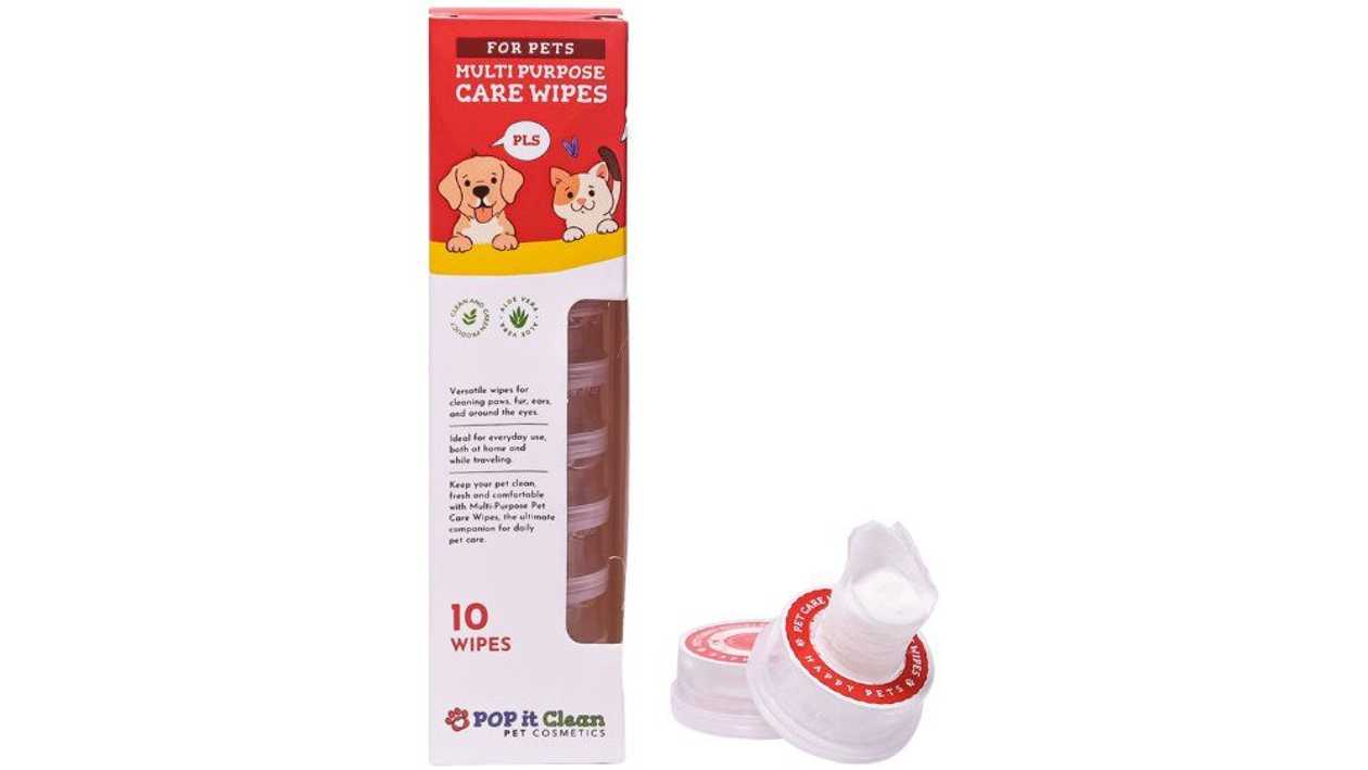 Pop it Clean салфетки для ухода и гигиены домашних животных, 10 шт