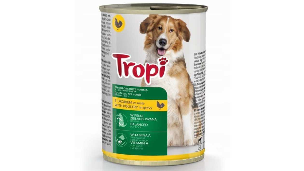 Tropi Dog Adult Poultry консерва для собак с птицей в соусе, 415 г