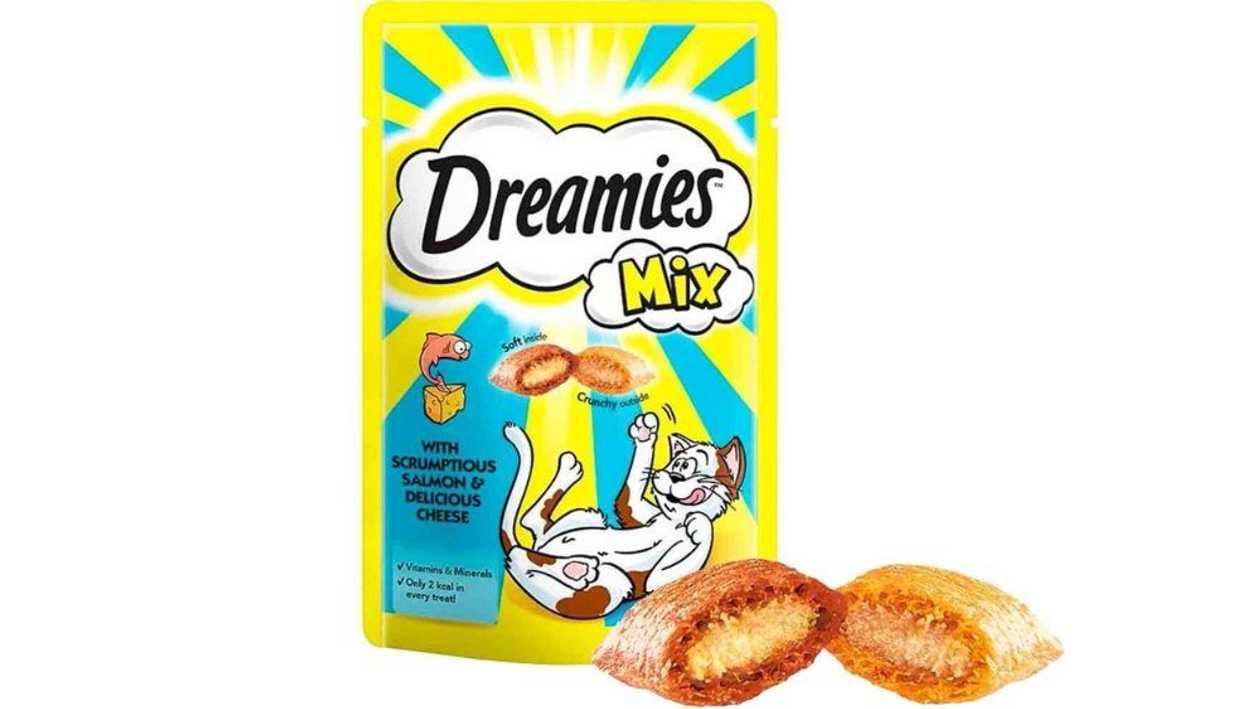 Dreamies Mix хрустящие подушечки с лососем и сыром, 60 г