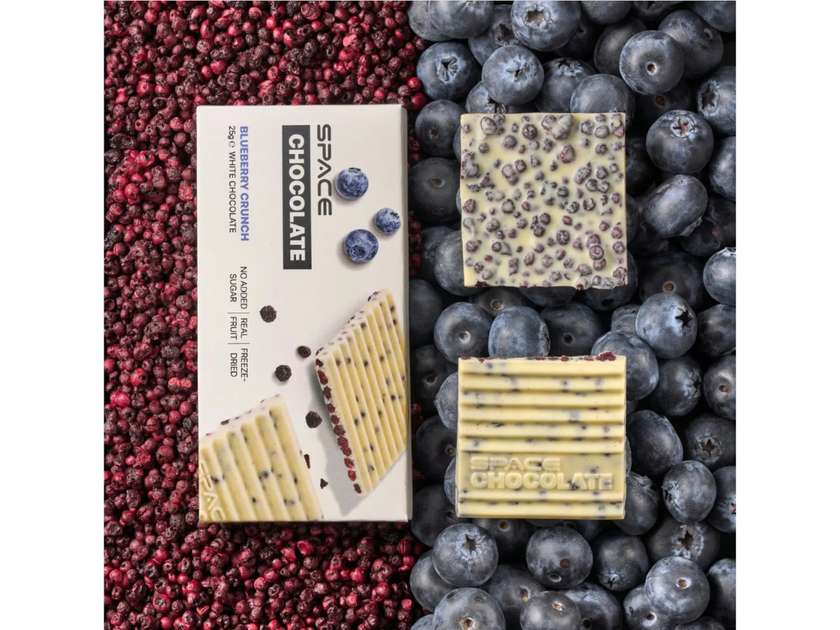 Щоколадки Space Ice 25 г.-"Чорниця" - шоколад білий з кульками чорниці